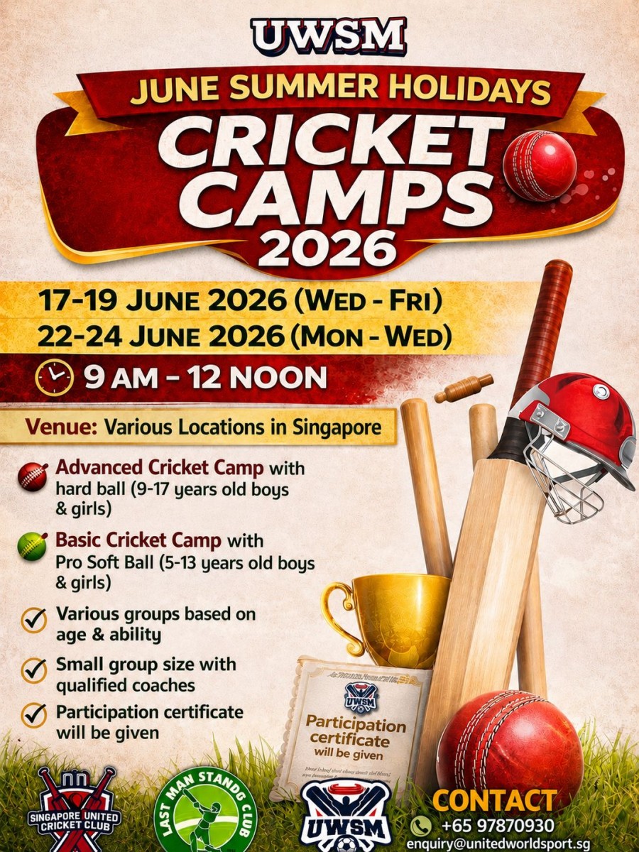 UWSM Summer Holidays June 2026 Cricket Camp Singapore