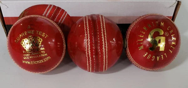 CA Supreme Test Cricket Ball Red view 2