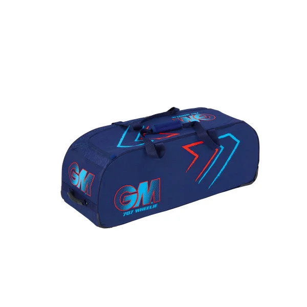 GM 707 WHEELIE CRICKET KIT BAG (BLUE/RED) 2024 view 2