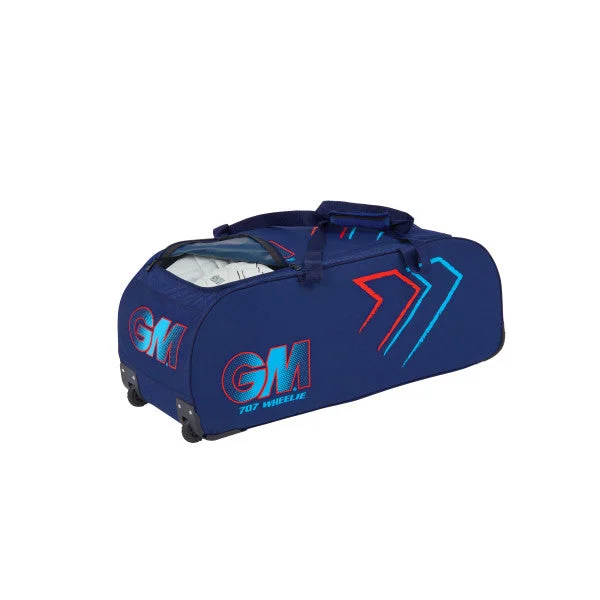 GM 707 WHEELIE CRICKET KIT BAG (BLUE/RED) 2024 view 4