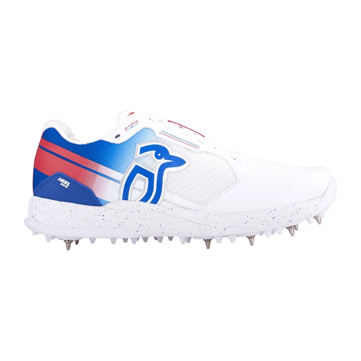 Kookaburra KC 1.0 Spike Shoes - White/Blue/Red 2024 view 3