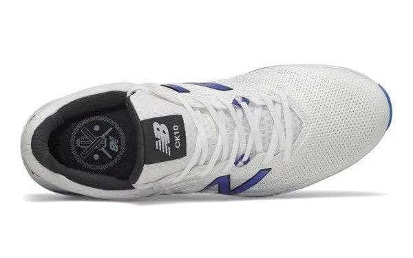 New Balance CK 10 BL4 Cricket Shoes (White/Blue) - view 3