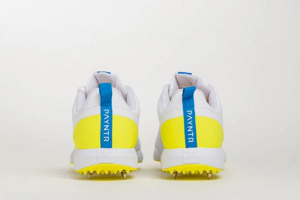 Payntr X Batting Spike (White & Yellow) Cricket Shoes view 5