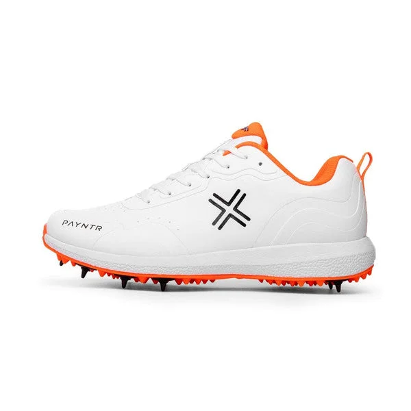 Payntr XPF-22 Batting Spike (White & Orange) Cricket Shoes view 2