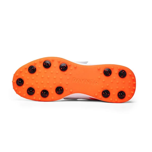 Payntr XPF -P6  Bowling Spike (White & Orange) Cricket Shoes view 3