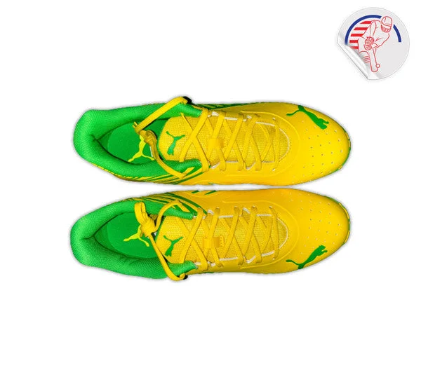 Puma 22 FH VK Rubber Cricket Shoes (Vibrant Yellow-Puma Green) 2023 view 3