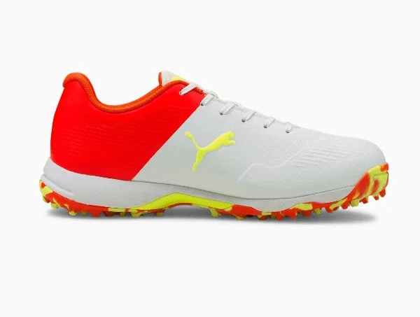 PUMA x one8 Rubber Cricket Shoes WHITE/RED view 5