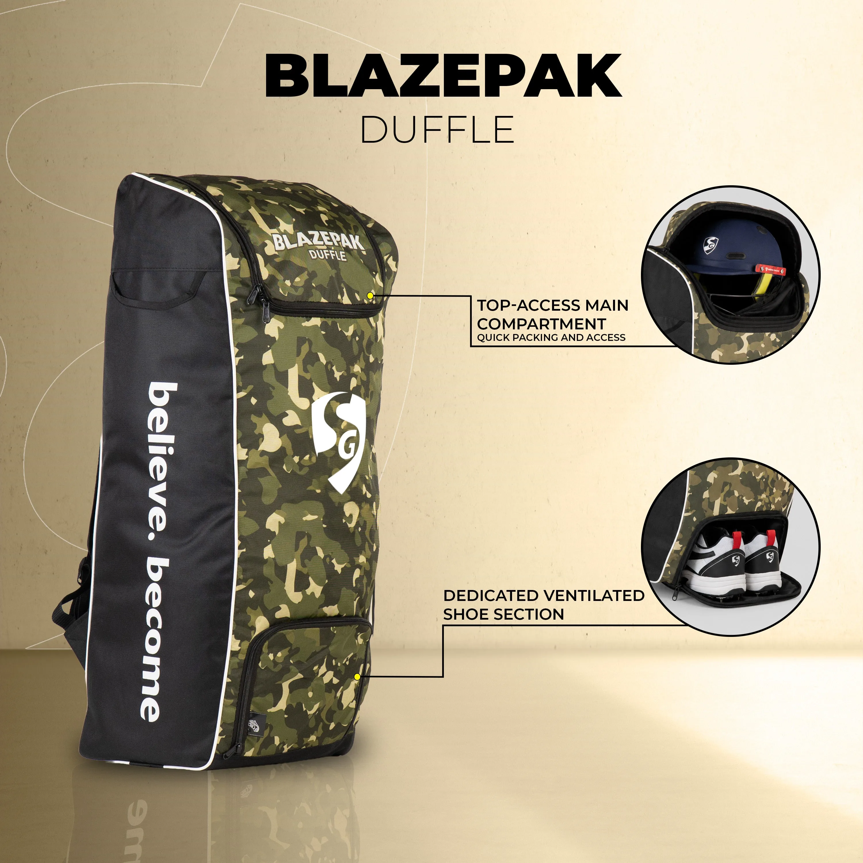 SG Blazepak Duffle Cricket Kit Bag view 3