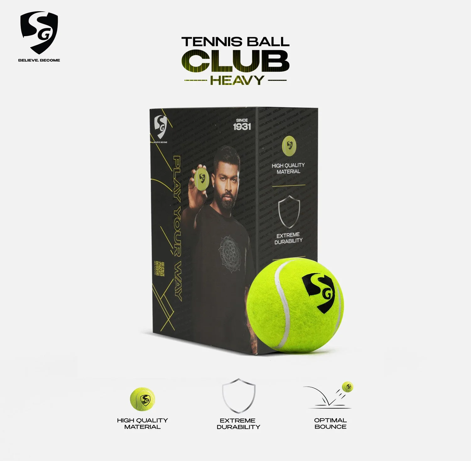 SG Club Heavy Green (Pack of 6) Cricket Ball view 2