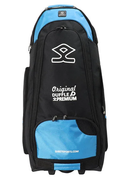 Shrey Original Pro Premium Duffle Wheelie Cricket Bag - Black & Blue view 2