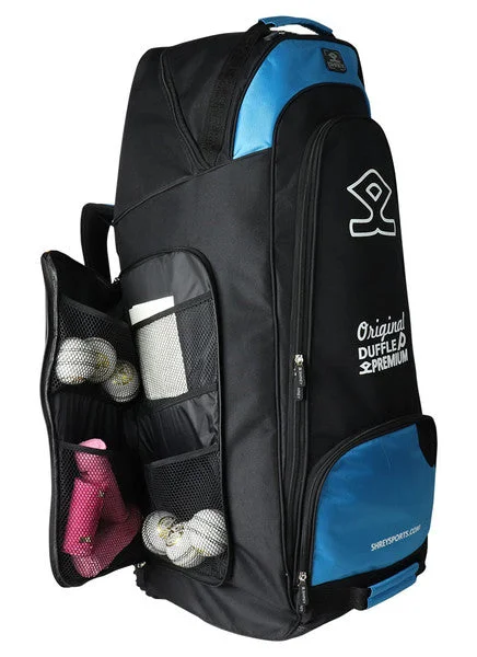 Shrey Original Pro Premium Duffle Wheelie Cricket Bag - Black & Blue view 4