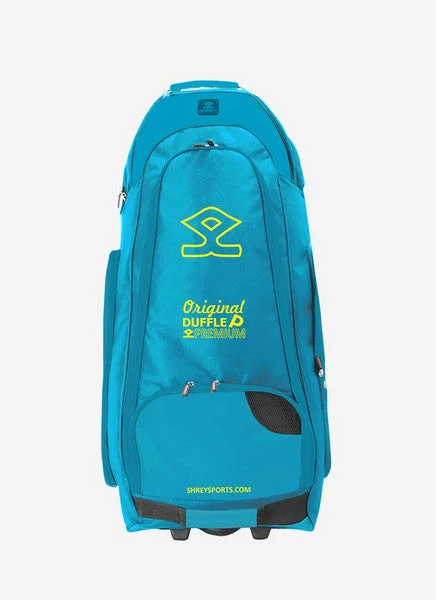 Shrey Original Pro Premium Duffle Wheelie Cricket Bag - Cerulean & Grey view 2