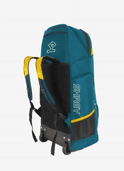 Shrey Original Pro Premium Duffle Wheelie Cricket Bag - Dark Teal & Yellow view 3