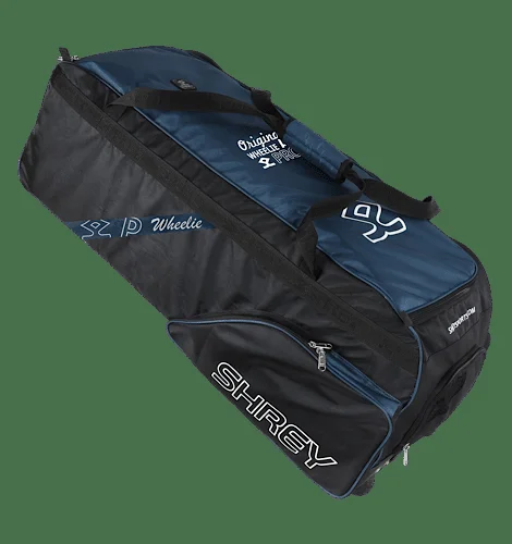 Shrey PRO Wheelie Cricket Kit Bag- Black & Blue view 2
