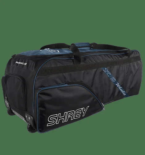 Shrey PRO Wheelie Cricket Kit Bag- Black & Blue view 4
