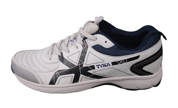 TYKA STUNNER (White & Navy) Cricket Shoes -